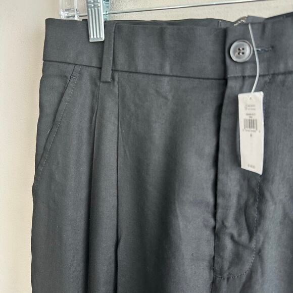 Banana Republic Lena Wide Leg Linen Blend Pant Black 8 629205 - Picture 4 of 12